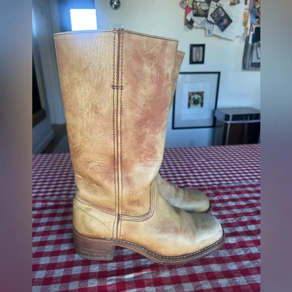 Frye Tan Heeled Boots - Picture 3 of 7